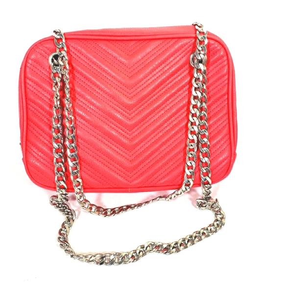 BCBG Eneration Red Coral Shoulder Bag Chain Purse - Picture 1 of 11